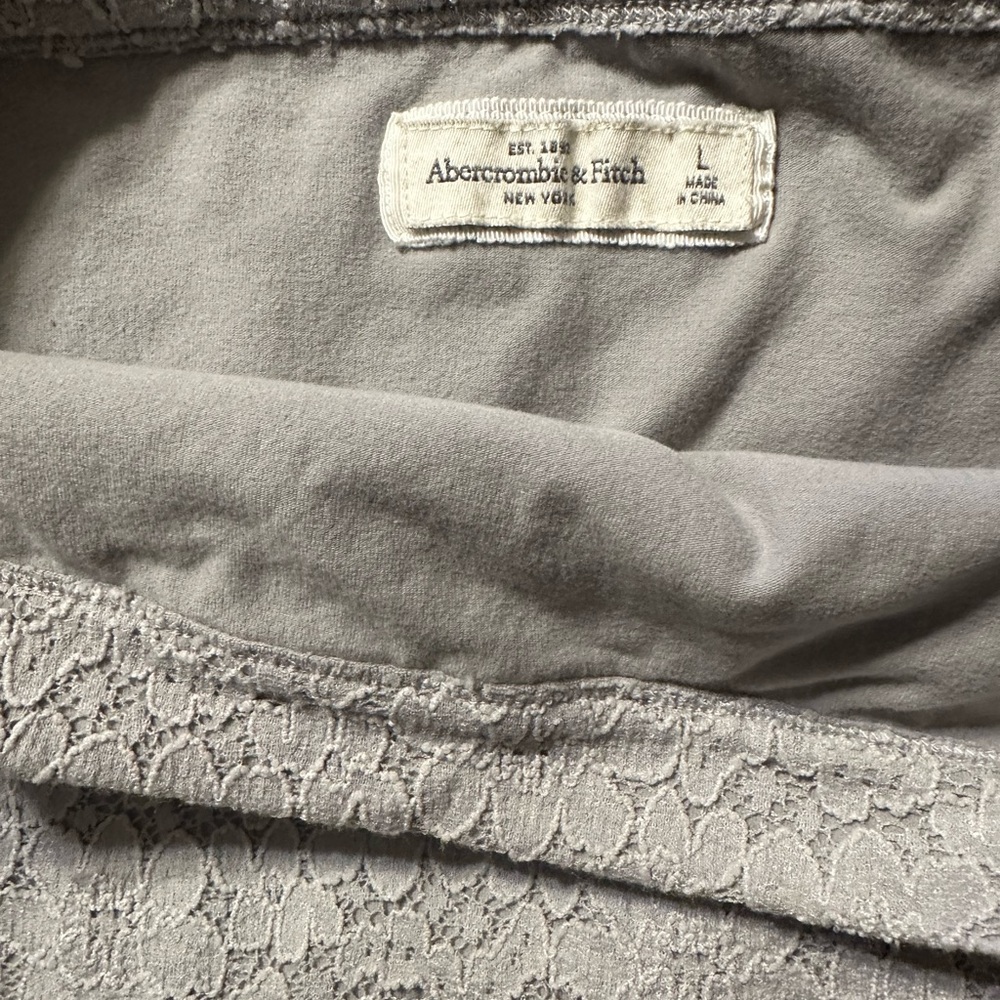 Abercrombie & Fitch Gray Lace Mini Dress